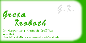 greta kroboth business card